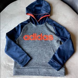 Big boys ADIDAS HOODIE NAVY/ORANGE